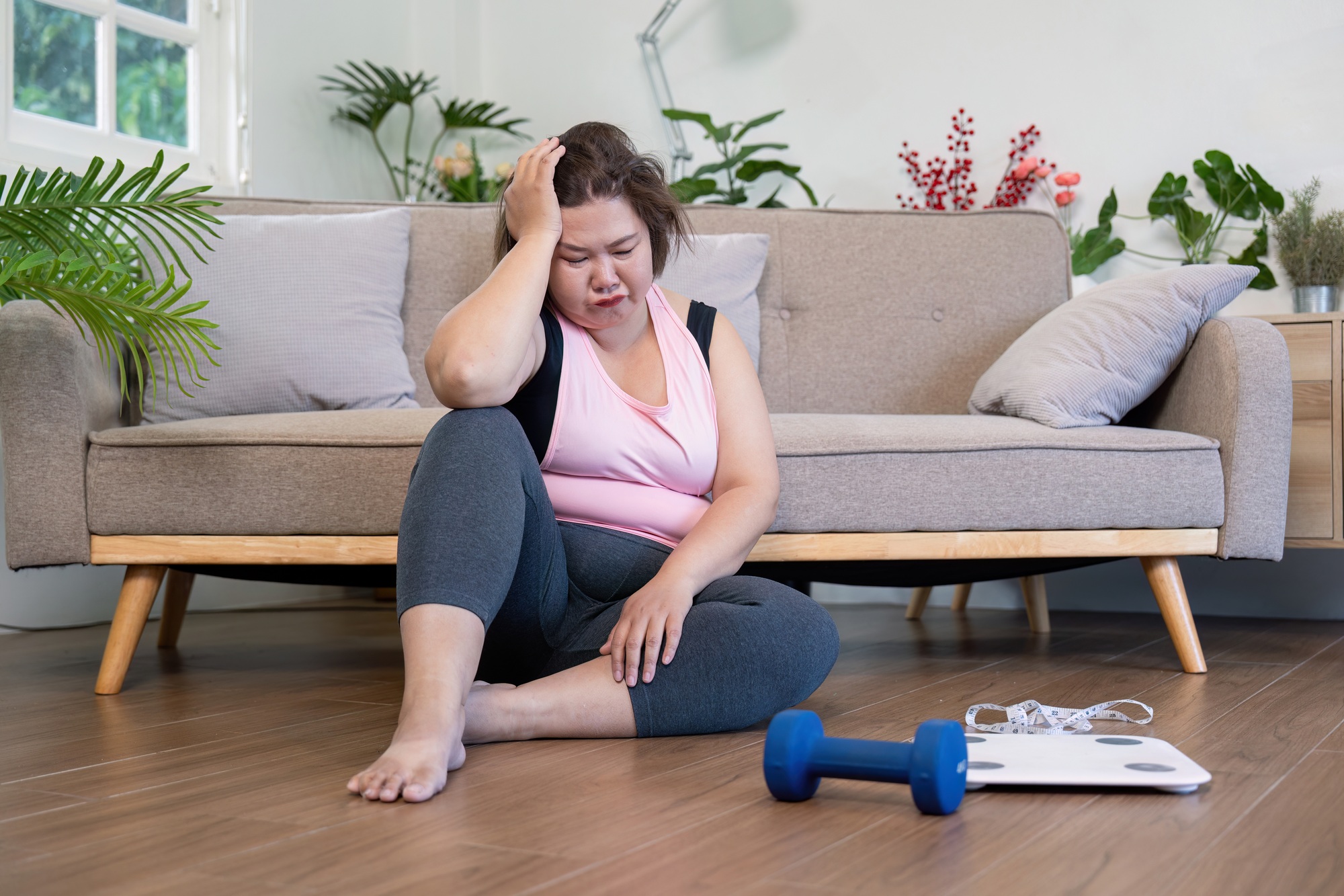 Struggling with weight management overweight fitness at home emotional wellness reflection